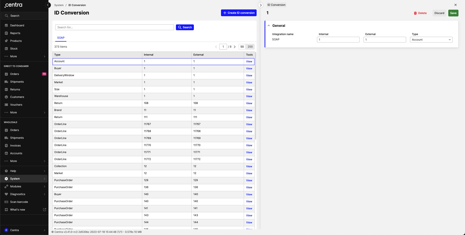Editing a conversion entry
